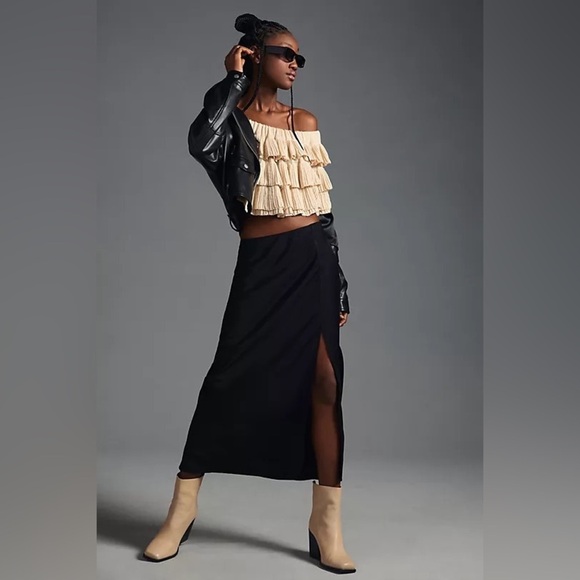 Anthropologie MABLE Off The Shoulder Ruffle Top L - Picture 2 of 5